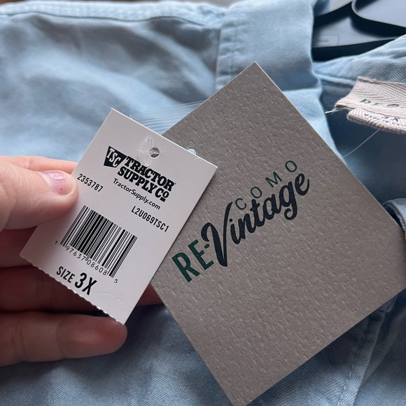 Como Vintage denim shirt women’s 3x button down blue NWT fall minimalist long - Picture 7 of 10